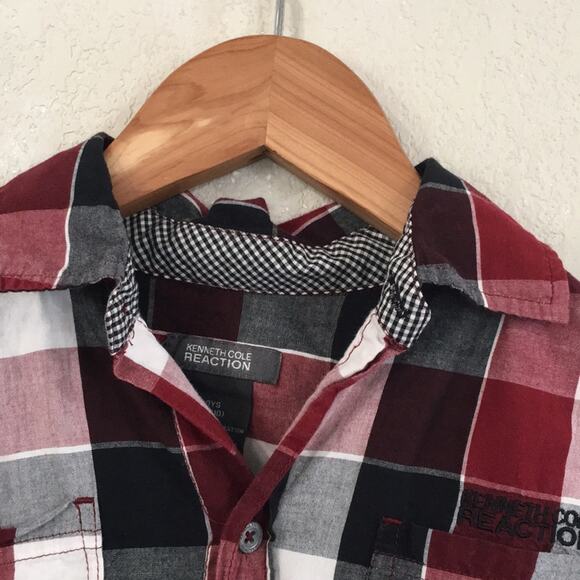 Kenneth Cole‎ Reaction Boy Sz 8/10 Checkered Button Shirt 100% Cotton - Picture 3 of 8